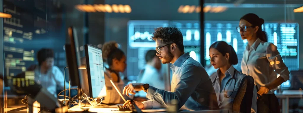 An IT team working to determine the better platform, BA Insight vs Shelf.io